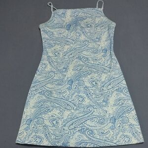 Finesse Sky Blue and White Patterned Dress